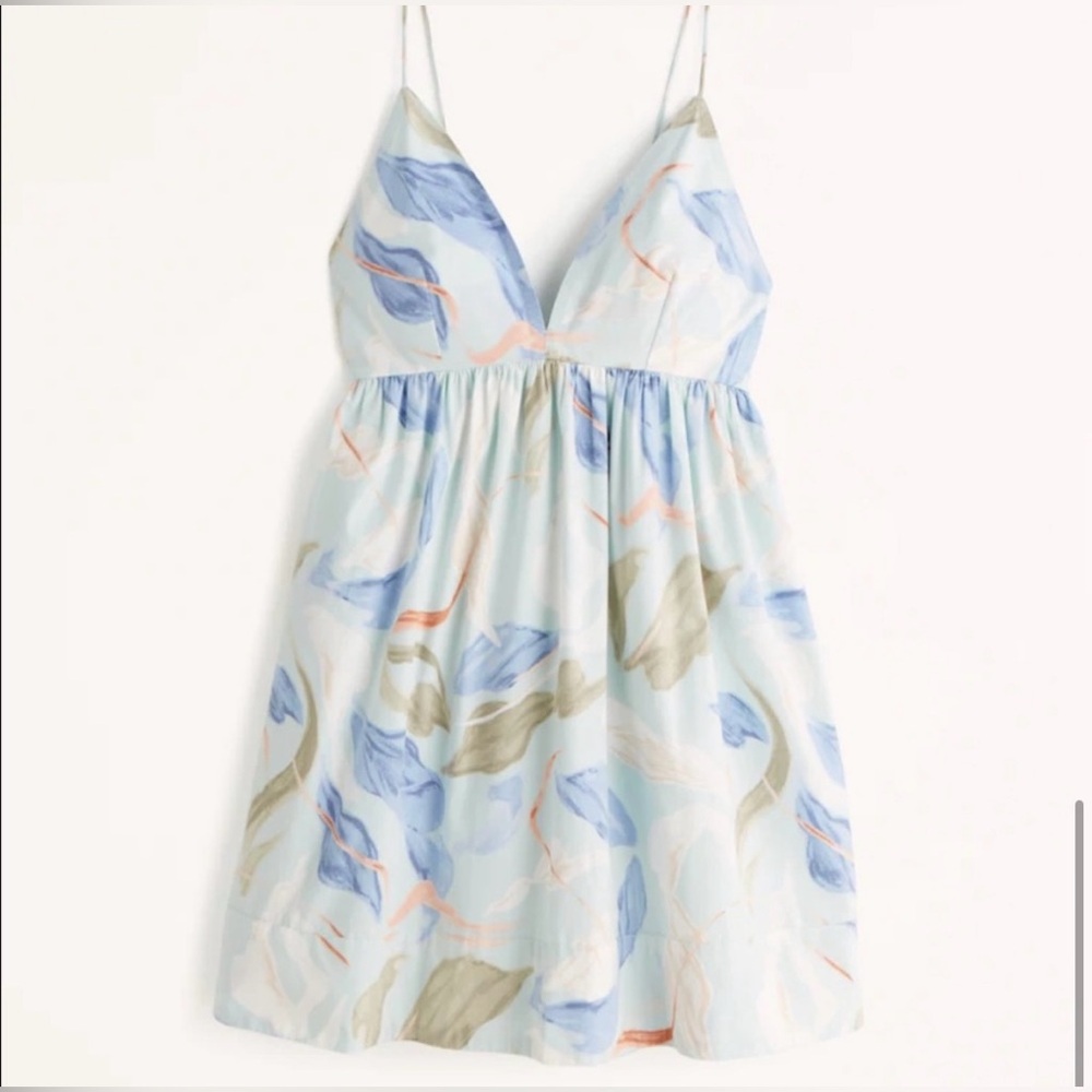 Abercrombie & Fitch V-Neck Babydoll Mini Dress